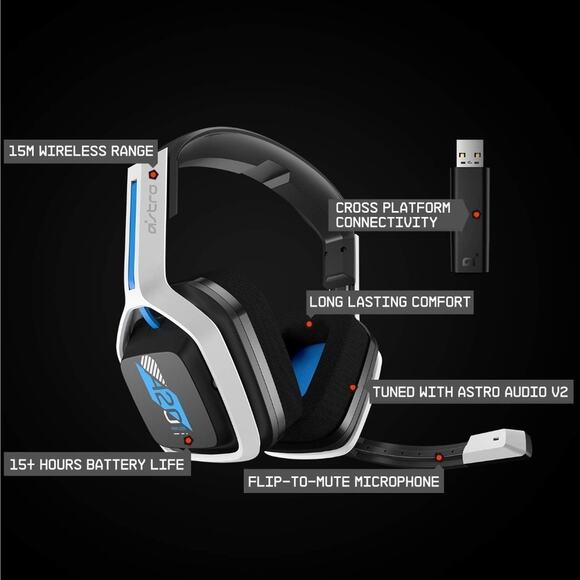 Astro A20 GEN 2 Wireless Gaming Headset With Mic, PlayStation 5/4, PC & Mac - Picture 6 of 7